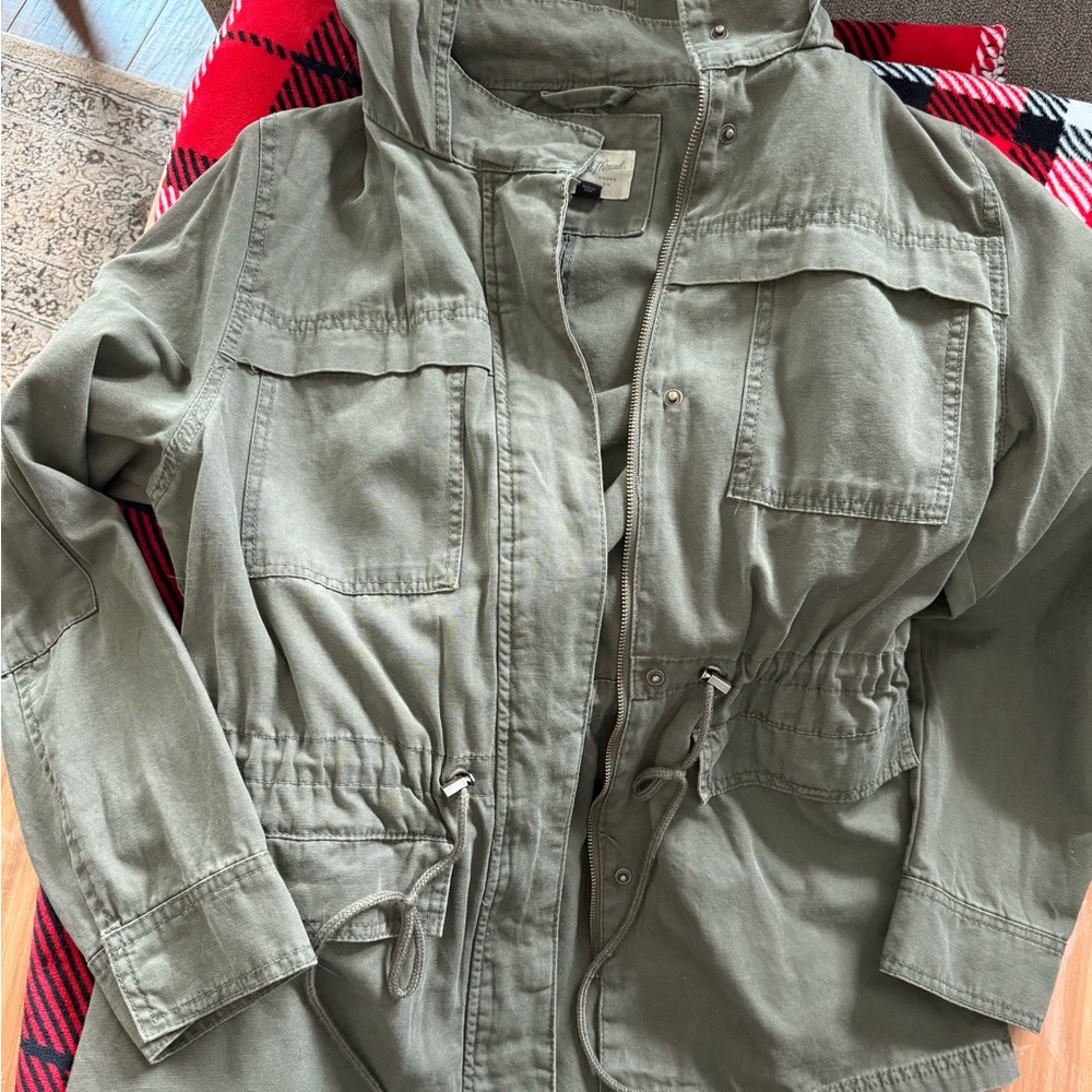 Universal Thread Green Utility Jacket with Stand-Up Collar